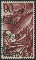 WÜRTTEMBERG 37 O, 1949, 90 Pf. Braunkarmin, Normale Zähnung, Pracht, Gepr. H.D. Schlegel, Mi. 130.- - Autres & Non Classés