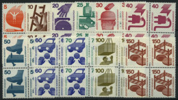 BUNDESREPUBLIK 694-703,773 VB , 1971/3, Unfallverhütung In Viererblocks, Pracht, Mi. 150.- - Neufs