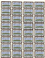 AUTOMATENMARKEN 2 Type 1.2 , Bundesrepublik Deutschland 1993, Zweiter Automatensatz Type 1.2. 98 Werte. Werte In Zehners - Timbres De Distributeurs [ATM]