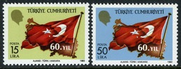 TTürkiye 1983 Mi 2657-2658 MNH Republic, 60th Anniversary | Flag - Unused Stamps