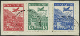 BULGARIEN 249-51 BrfStk, 1932, Luftpostausstellung Auf Briefstück, Prachtsatz, Mi. 90.- - Autres & Non Classés