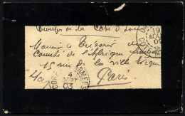 FRANKREICH FELDPOST 1903, Schiffs-Feldpost-Stempel CORR.D`ARMEES Und Handschriftlicher Vermerk Auf Trauer-Feldpostbrief  - Militaire Stempels Vanaf 1900 (buiten De Oorlog)