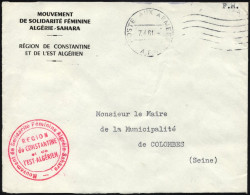 FRANKREICH FELDPOST 1961, K1 POSTE AUX ARMEES/A.F.N. Auf Armeebrief Der Frauensolidaritätsbewegung Der Sahara-Region Alg - Guerre D'Algérie