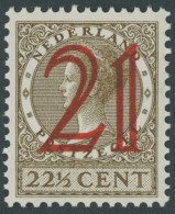 NIEDERLANDE 228 , 1929, 21 Auf 221/2 C. Olivbraun, Postfrisch, Pracht, Mi. 60.- - Andere & Zonder Classificatie