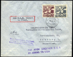 CURACAO 109,117 BRIEF, 11.9.1938, 1. KLM-Flug WILLEMSTAD (Curacao)-MIAMI, Bedarfsbrief, Pracht - Curaçao, Antilles Neérlandaises, Aruba