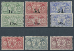 NEUE HEBRIDEN 58,64/5,73-76 , 1920/1, 9 Prachtwerte, Falzrest, Mi. 78.50 - Autres & Non Classés