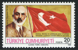 Türkiye 1986 Mi 2765 MNH M.A. Ersoy (1873-1936), Poet, National Anthem Writer And Veterinarian | Flag - Unused Stamps