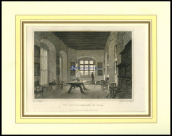 PRAG: Die Landtagsstube, Stahlstich Von Lange/Poppel, 1840 - Lithographies