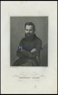 Heinrich Laube, Deutscher Schriftsteller, Dramatiker Und Theaterleiter, Stahlstich Von Wolf Sc. Um 1840 - Lithografieën