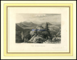 Das Hornschloss, Gebirge Mit Fuchs, Stahlstich Von Wrankmore, 19. Jh. - Lithographies