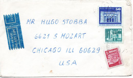 75166 - DDR - 1981 - 50Pfg Gr Bauten MiF A LpBf VELTEN -> Chicago, IL (USA) - Covers & Documents