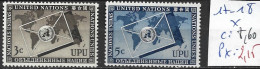 NATIONS UNIES OFFICE DE NEW-YORK 17-18 * Côte 8.60 € - Neufs