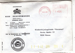 Belgique - Lettre EMA De 1980 - Oblit Dendermonde - Empreintes Machine Sur Enveloppe De La Ville De Dendermonde - 1980-99