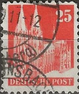 GERMANY 1948 Buildings - Cologne Cathedral. - 25pf. - Red FU - Oblitérés