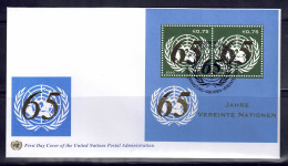 UNO Wien 2010 - 65 Jahre UNO,  FDC Mit Block 28 - FDC