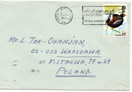 75247 - Grossbritannien - 1980 - 13p Teichralle EF A Bf COVENTRY - ... -> WARSZAWA (Polen) - Cranes And Other Gruiformes