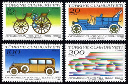 Türkiye 1986 Mi 2755-2758 MNH Automobile, 100th Anniversary - Neufs