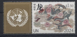 ONU New-York 2024 - "Chinese Lunar Calendar" Dragon - Détaché De Feuille Perso ** 1 Timbre (l'un OU L'autre) - Neufs