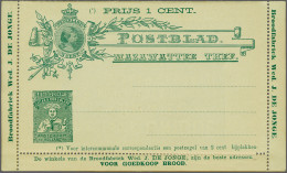 Cover Postblad Met Reclame Hangend Haar 3 Cent Groen- Croiset's Reclame Postblad Met Ingeplakt Vel - Ongebruikt Fris Pra - Postal Stationery