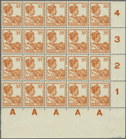 Unmounted Mint Scheepjestype 35 Cent Roodbruin In Veldeel Van 20 Met Hoekvelrand, Cat.w. 1000+ - Netherlands Indies