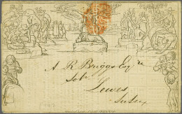 Cover 1840 Mulready 1d. Letter Sheet With Advertisement From The - English And Scottish Law Fire And Life Assurance, 147 - 1840 Mulready Envelopes & Lettersheets