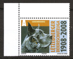 Luxembourg 2008 N° 1737 ** Animaux, Protection Des Animaux, Chien, Dogue Allemand, Chat, Chartreux, Déiereschutzliga SPA - Neufs