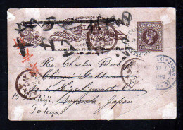 THURSDAY  ISLANDS - 1894 - 1 1/2 P. Ganzsache Gebraucht Nach Japan - Dort Nachgesandt - Cartas & Documentos