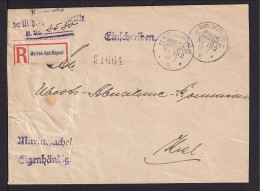 1916 - Marineschiffspost Einschreibbrief Ab MSP-152 Nach Kiel  - Maritime