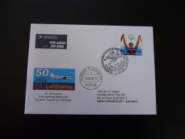 Lettre Premier Vol First Flight Cover New York Frankfurt Reopening Flights Over North Altlantic Lufthansa 2005 - 3c. 1961-... Lettres