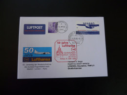 Lettre Vol Special Flight Cover Frankfurt London 50 Years Of Reopening Lufthansa 2005 - Briefe U. Dokumente