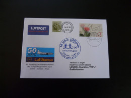 Lettre Vol Special Flight Cover Munchen London 50 Years Of Reopening Lufthansa 2005 - Lettres & Documents