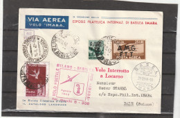 Italy AMG-FTT FIRST FLIGHT COVER IMABA Milan-Basel 1948 - Posta Aerea