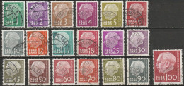 Saarland1957 MiNr.380 - 398  O Gestempelt Bundespräsident Theodor Heuss ( D 1540 )günstige Versandkosten - Usados