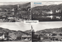 E4742) GOLDEGG Im PONGAU - S/W Mehrbild AK - See Kirche Schwimmbad Badende - Goldegg