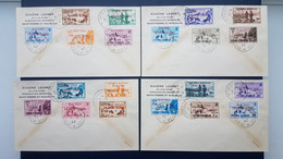 #6 Enveloppes Affranchie Avec Série Complète 212-231 Surcharge Rouge « Noël 41 F.N.F.L » Oblitéré Au 3 Juin 1942 - Storia Postale