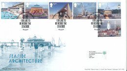 Great Britain FDC 18-9-2014 SEASIDE ARCHITECTURE Complete Set Of 6 With Cachet - 2011-2020 Decimal Issues