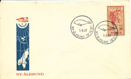 Norway Special Cancelled Cover Ny Aalesund 1-8-1967 With MAP Stamp And Cachet - Lettres & Documents