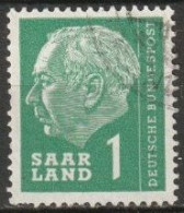 Saarland1957 MiNr.380  O Gestempelt Bundespräsident Theodor Heuss ( A2429 ) - Gebraucht