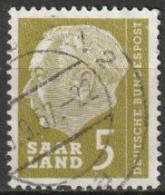 Saarland1957 MiNr.384  O Gestempelt Bundespräsident Theodor Heuss ( A2864 ) - Gebraucht