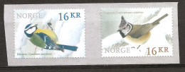 Norvège Norge 2015 N° 1812 / 3 ** Oiseaux, Autoadhésifs, Mésange Bleue, Huppée Cyanistes Caeruleus Lophophanes Cristatus - Ungebraucht