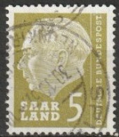 Saarland1957 MiNr.384  O Gestempelt Bundespräsident Theodor Heuss ( A2874/2 ) - Oblitérés