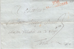 EGYPTE 1808 MP 106 ALEXANDRIE En Rouge + MARS Au Verso Pour Turin Signée Bartolomeo Carboneri - Prephilately