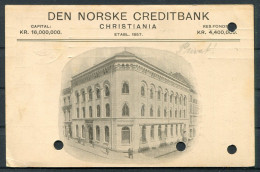 1911 Den Norsk Creditbank, Christiania Private 10ore Stationery Postcard, Privat Brevkort - Berlin Germany - Covers & Documents