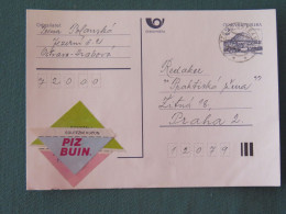 Czech Republic 1994 Stationery Postcard Hora Rip Mountain Sent Locally - Covers & Documents