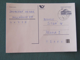 Czech Republic 1994 Stationery Postcard Hora Rip Mountain Sent Locally - Covers & Documents