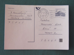 Czech Republic 1994 Stationery Postcard Hora Rip Mountain Sent Locally - Covers & Documents