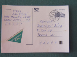 Czech Republic 1994 Stationery Postcard Hora Rip Mountain Sent Locally - Covers & Documents