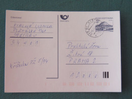 Czech Republic 1994 Stationery Postcard Hora Rip Mountain Sent Locally - Covers & Documents