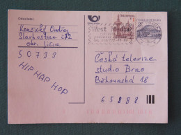 Czech Republic 1995 Stationery Postcard Hora Rip Mountain Sent From Prague Locally, West Media Slogan - Covers & Documents