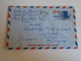 ZA488.39    Aérogramme  JFK  - USA  1966 San Pedro California  -    To Miskolc  Hungary Szerdahelyi - Covers & Documents